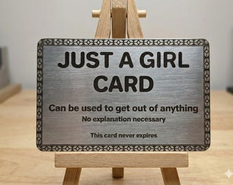 Tarjeta "Solo una chica" / Pasaporte de metal para cartera / Recuerdo novedoso grabado con láser