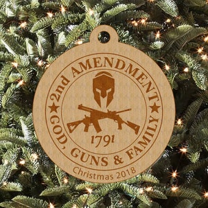 Second Amendment Ornament, Christmas Ornament, 2nd Amendment Gift, 2A Gift, Dont Tread on Me, Patriot