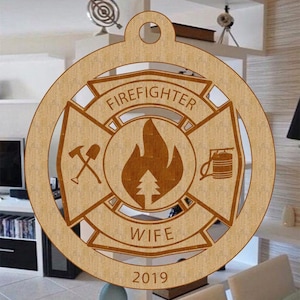 Wildland Firefighter Wife Ornament, Chistmas Gift, Firefighter Gift, First Responder Gift,