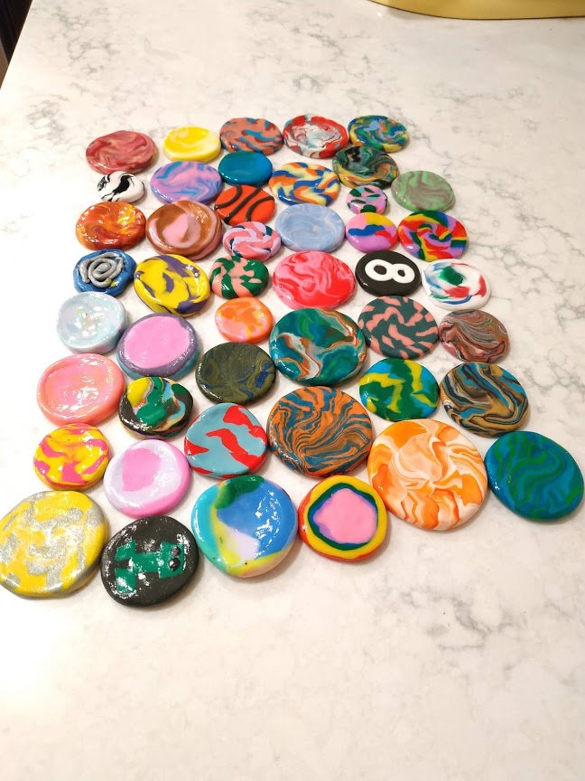 Two Handmade Clay Worry Stones. Choose From Various Colors, Sizes, and