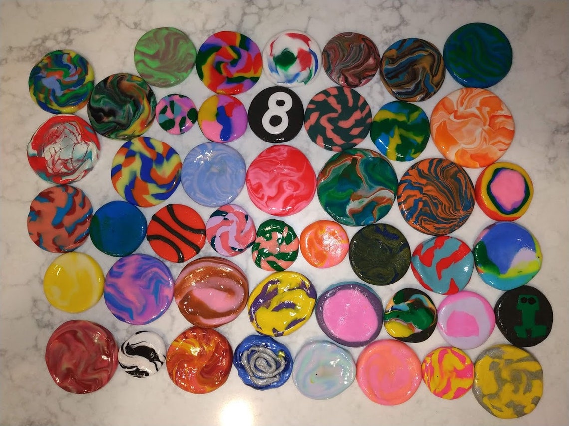 Two Handmade Clay Worry Stones. Choose From Various Colors, Sizes, and