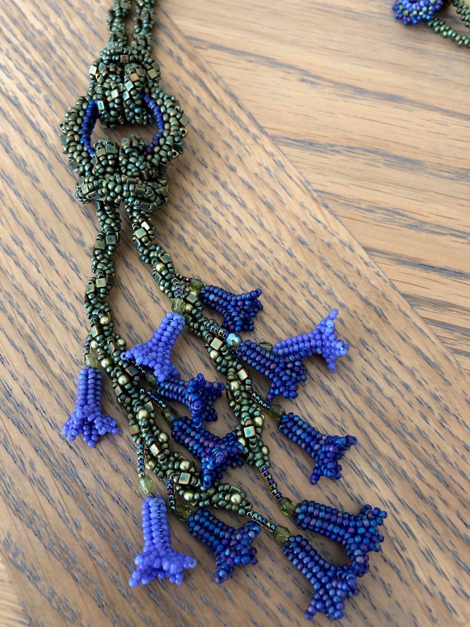 BEADWORK TUTORIAL - Beautiful Spring Bluebells, Long or Short Lariat ...
