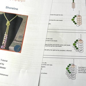 BEADWORK TUTORIAL Shoreline beaded necklace, lariat necklace, seed bead necklace, also available as a kit. Designed by Rebecca Webster image 7