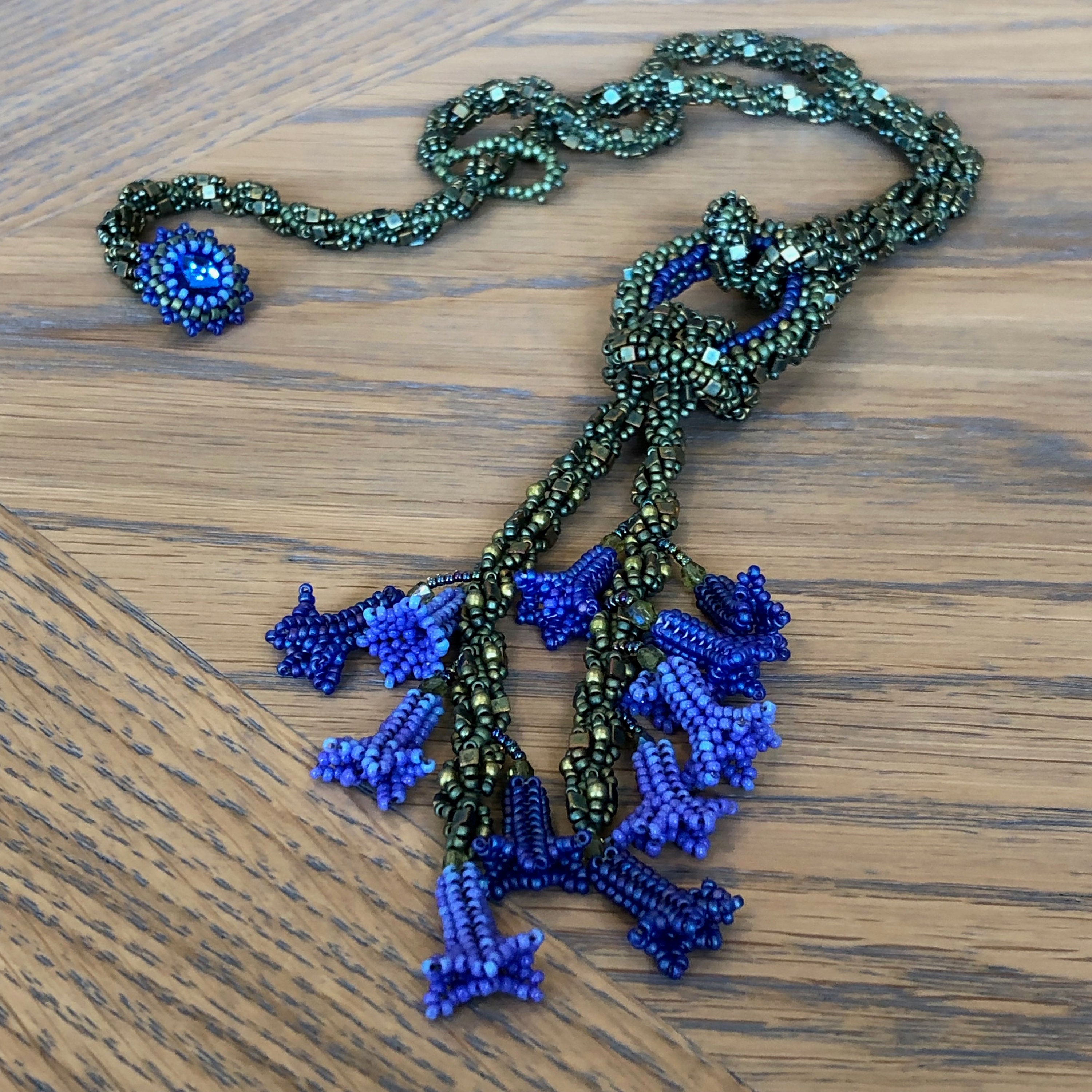 BEADWORK TUTORIAL - Beautiful Spring Bluebells, Long or Short Lariat ...