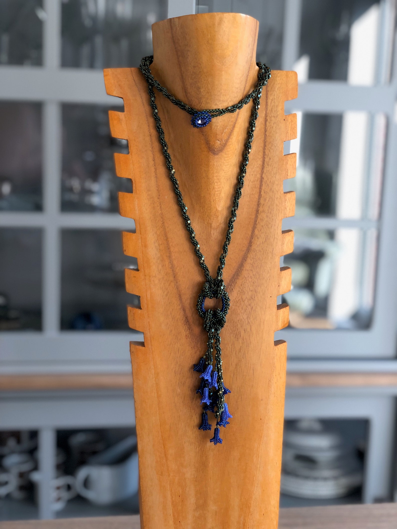 BEADWORK TUTORIAL - Beautiful Spring Bluebells, Long or Short Lariat ...
