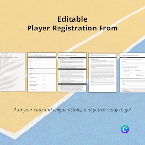 Editable Player Registration Form | Team Sports Registration Form Canva Template | Social Sports Player Registration Form Template