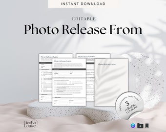 Bearbeitbare Foto-Release-Formularvorlage | Canva (Digitaler Download)