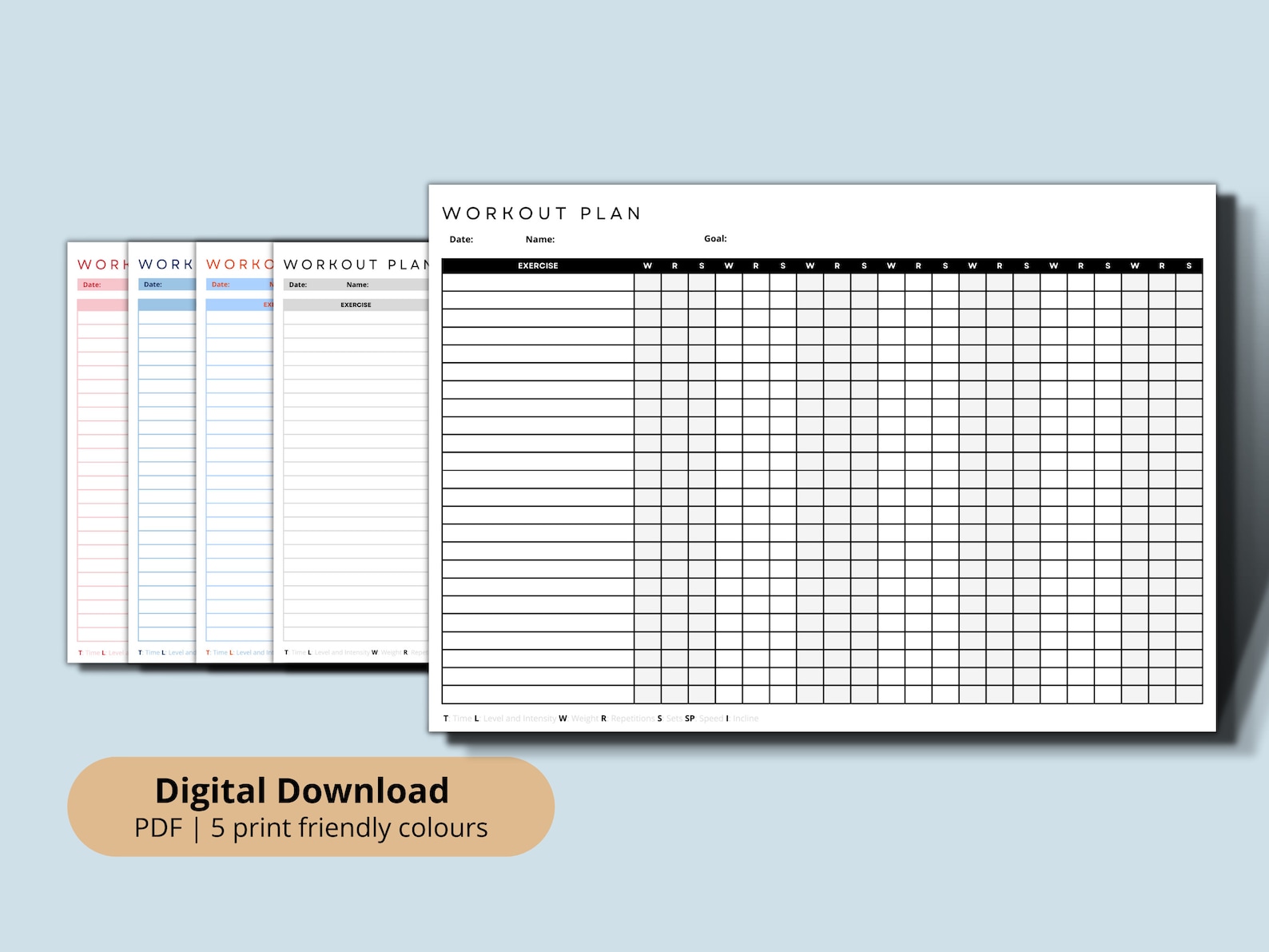 Minimalist Printable Workout Log Template (A4 PDF) - Etsy