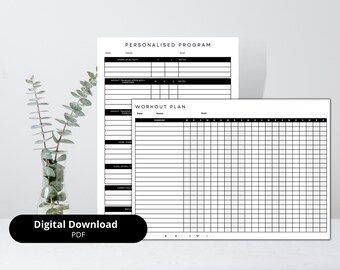 Minimalistyczny szablon dziennika treningowego do wydrukowania (A4 PDF)