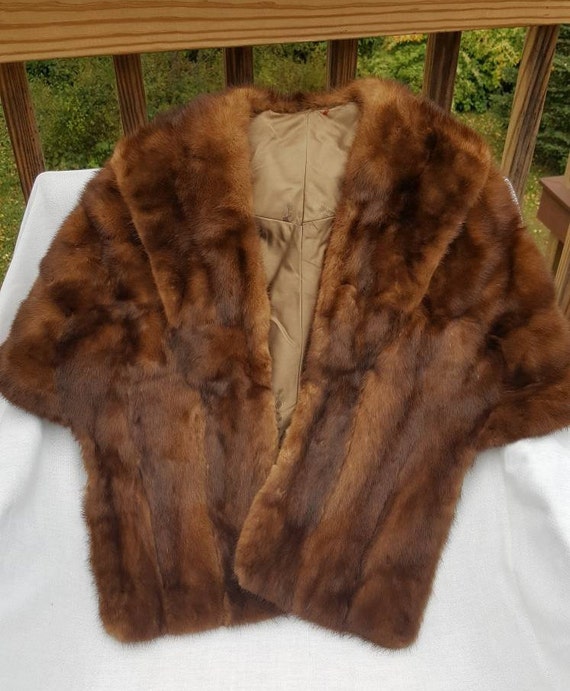 Pin-up Genuine Fur Stole Wrap Cape-  Vintage 1950… - image 2