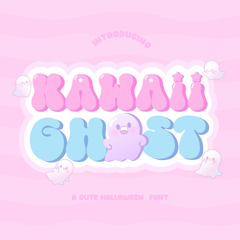 Kawaii Ghost Font, Pastel Goth Font, Creepy Cute Font, Halloween Goovy