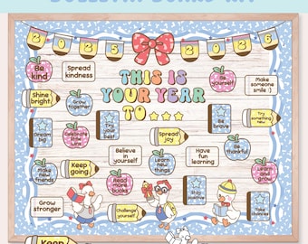 This is your year to Bulletin Board, Today is a good day to, Silly Goose August Back to School Door Decor, Editable Text Coloring