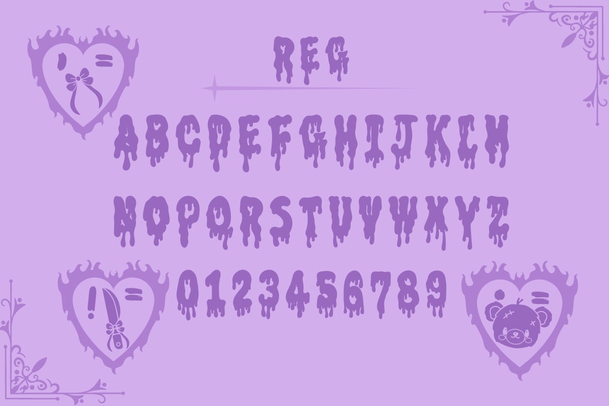 Pastel Goth Font, Creepy Cute Font, Halloween Dripping Font, Slime Font