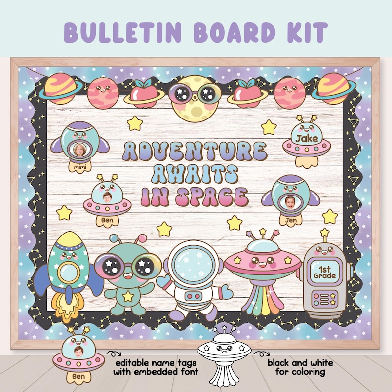 Outer Space Bulletin Board, Out of This World, August Classroom Door ...