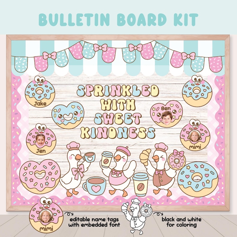 Silly Goose Donut Bulletin Board, Pastel Back to School August ...