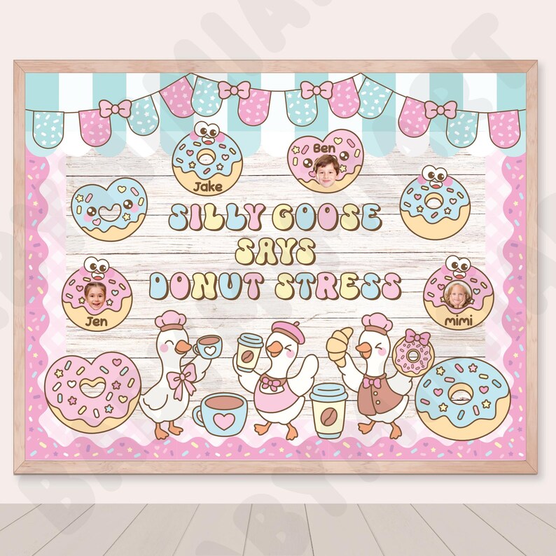 Silly Goose Donut Bulletin Board, Pastel Back to School August ...
