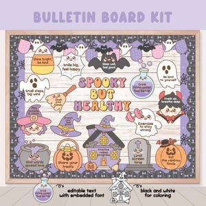 Halloween Healthy Habits Bulletin Board, Pastel Ghost October Classroom ...