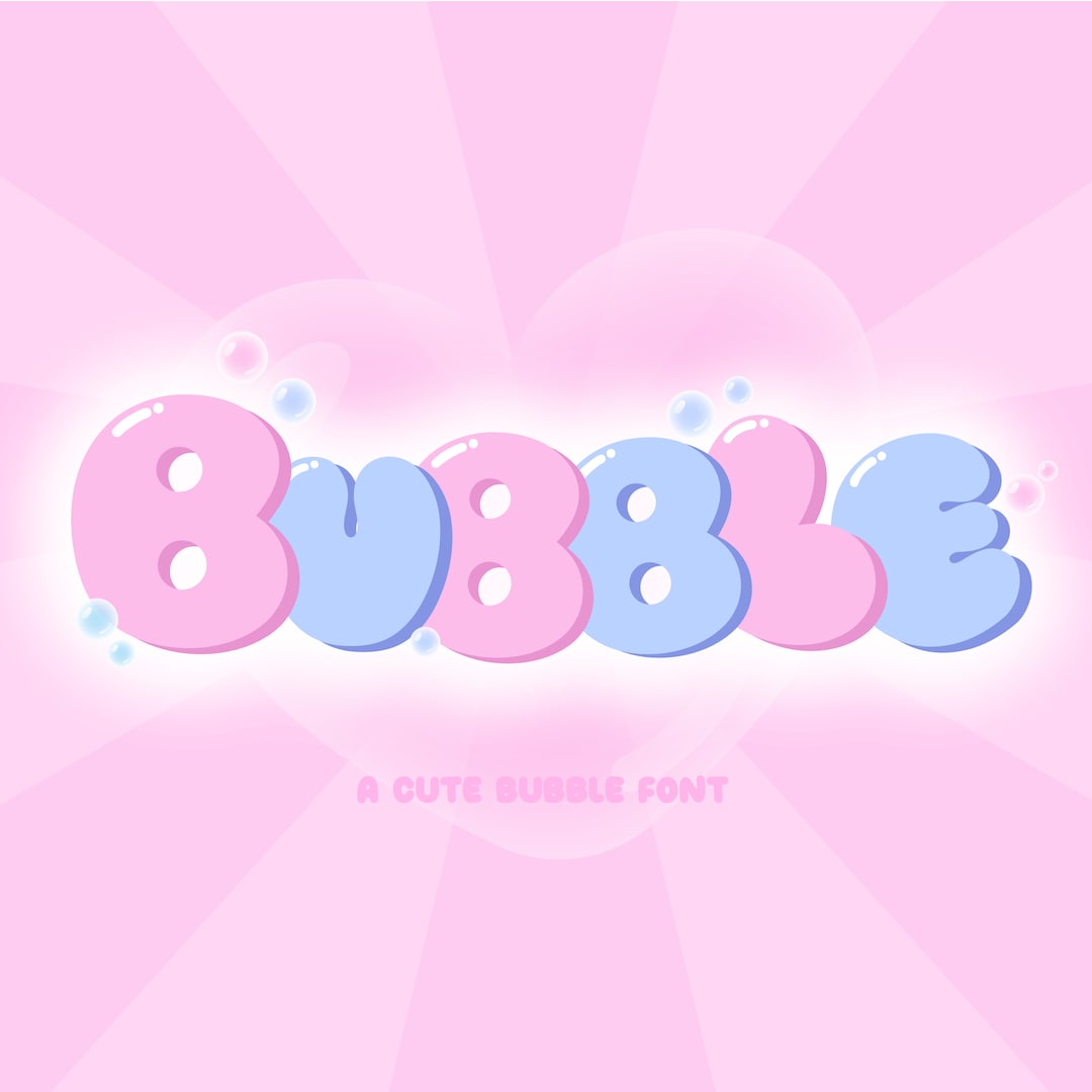 Cute Bubble Font, Kawaii Bubbly Font, Bold Display Font, Cricut Font