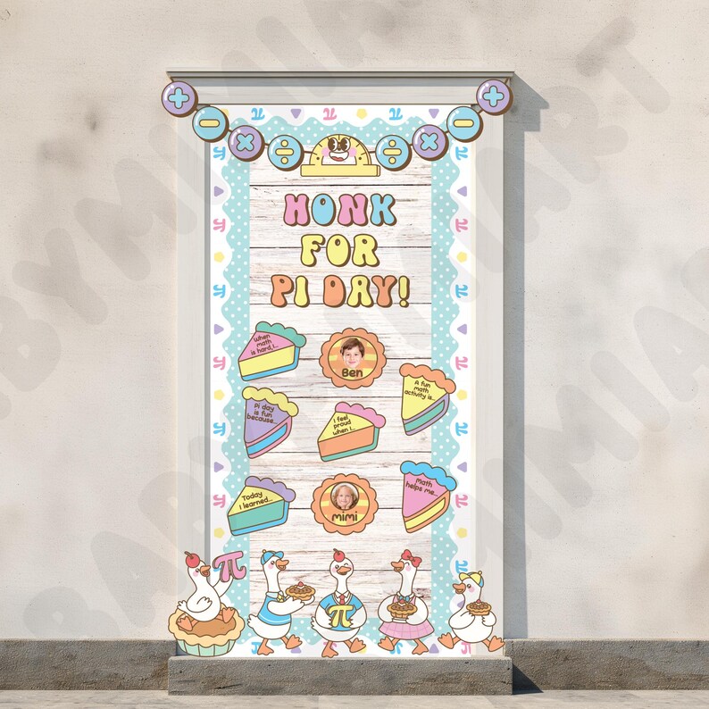 Silly Goose Pi Day Math Bulletin Board Kit: March Door Decor (editable ...