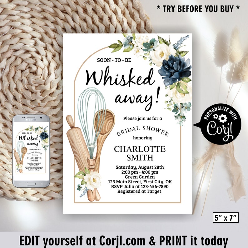 EDITABLE / Soon to Be Whisked Away Bridal Shower Invitation / Etsy
