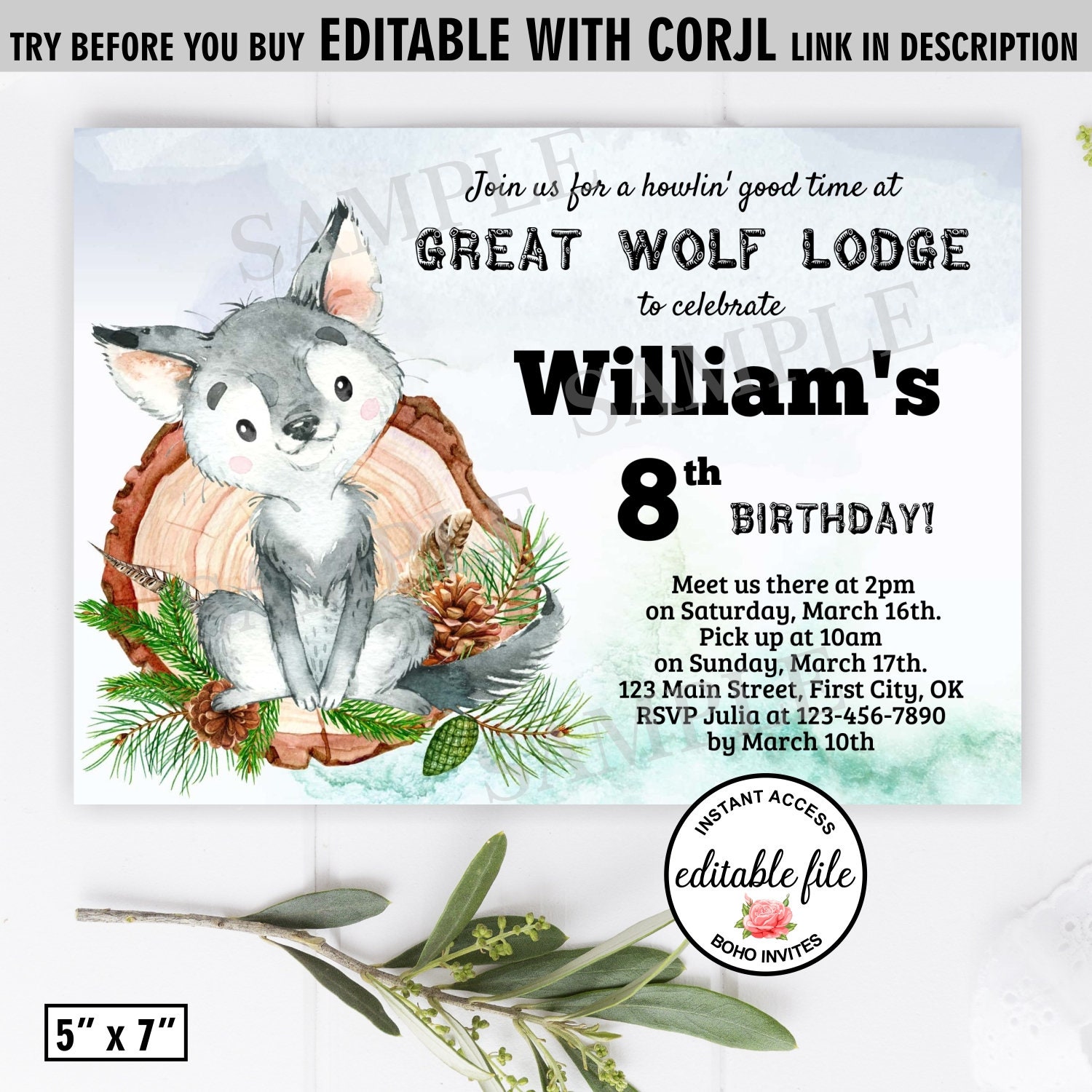 Great Wolf Lodge Invitations