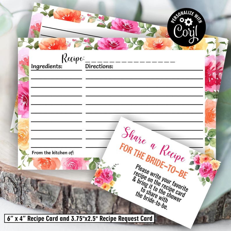 Love in bloom invite / bridal shower invitation / orange flowers / hot pink floral / vibrant blush fuchsia magenta yellow summer BRFL7 171 image 2