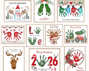 2025 Christmas Handprint Art Bundle / Holiday Handprint Craft / Winter Season / Back To School / Preschool Daycare Kids Toddler B1 239