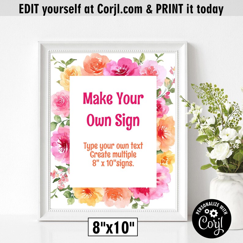 Love in bloom invite / bridal shower invitation / orange flowers / hot pink floral / vibrant blush fuchsia magenta yellow summer BRFL7 171 image 7