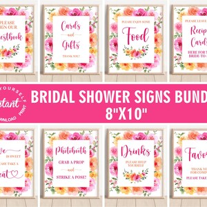 Love in bloom invite / bridal shower invitation / orange flowers / hot pink floral / vibrant blush fuchsia magenta yellow summer BRFL7 171 image 8