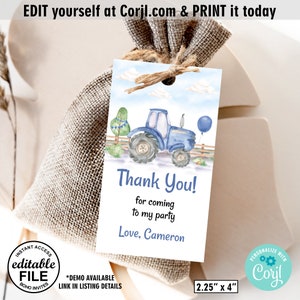 Blue Tractor Birthday Invitation Boy / Farm Birthday Invite / Barnyard ...