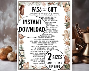 Boho Pass The Gift Game | Christmas Pass the Prize | Holiday Party Game | Adults Kid | Office Games | Fun Friends Activity Families PG6 234