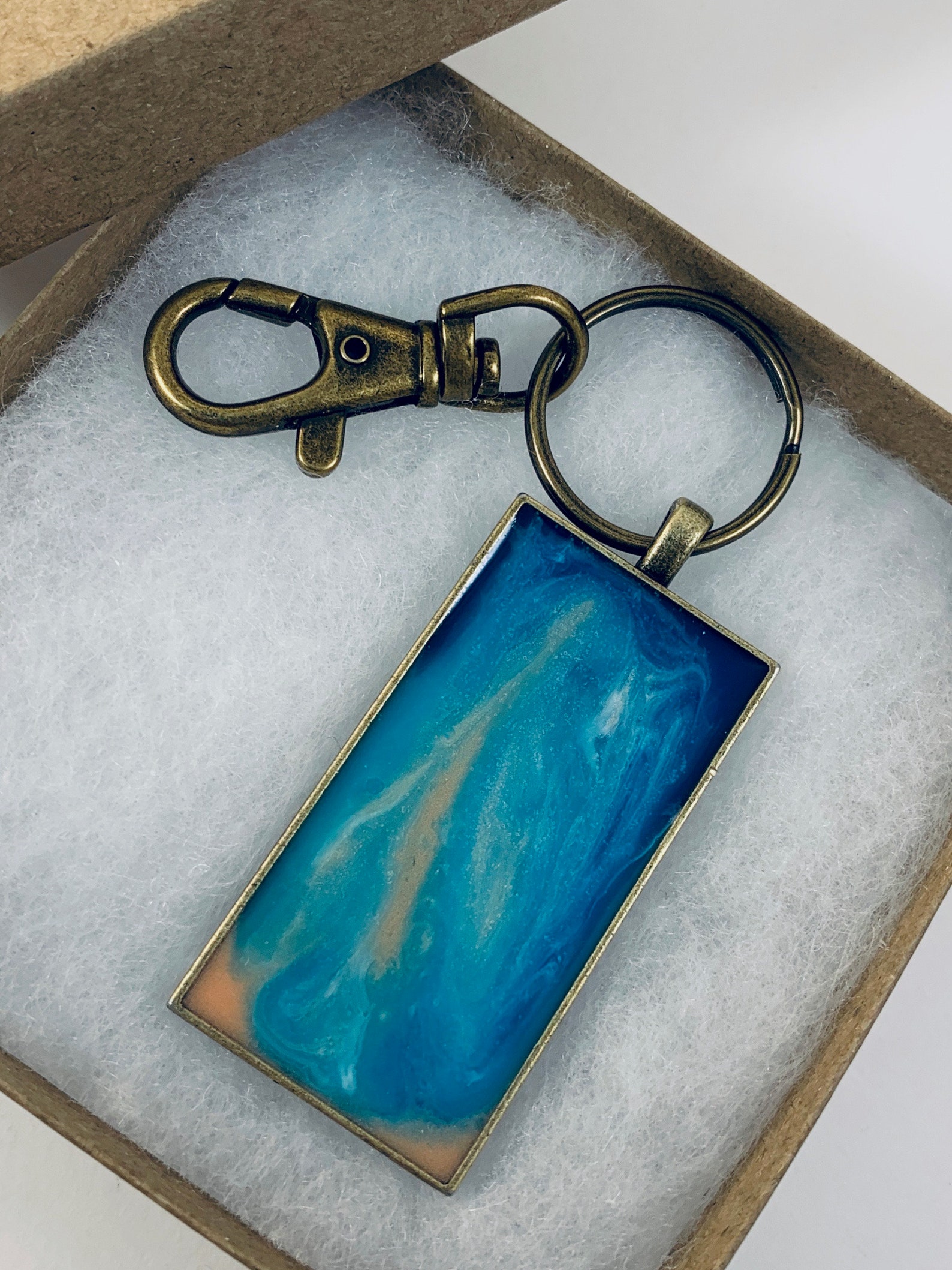 Resin key fob handpainted Key fob handmade key fob hand Etsy
