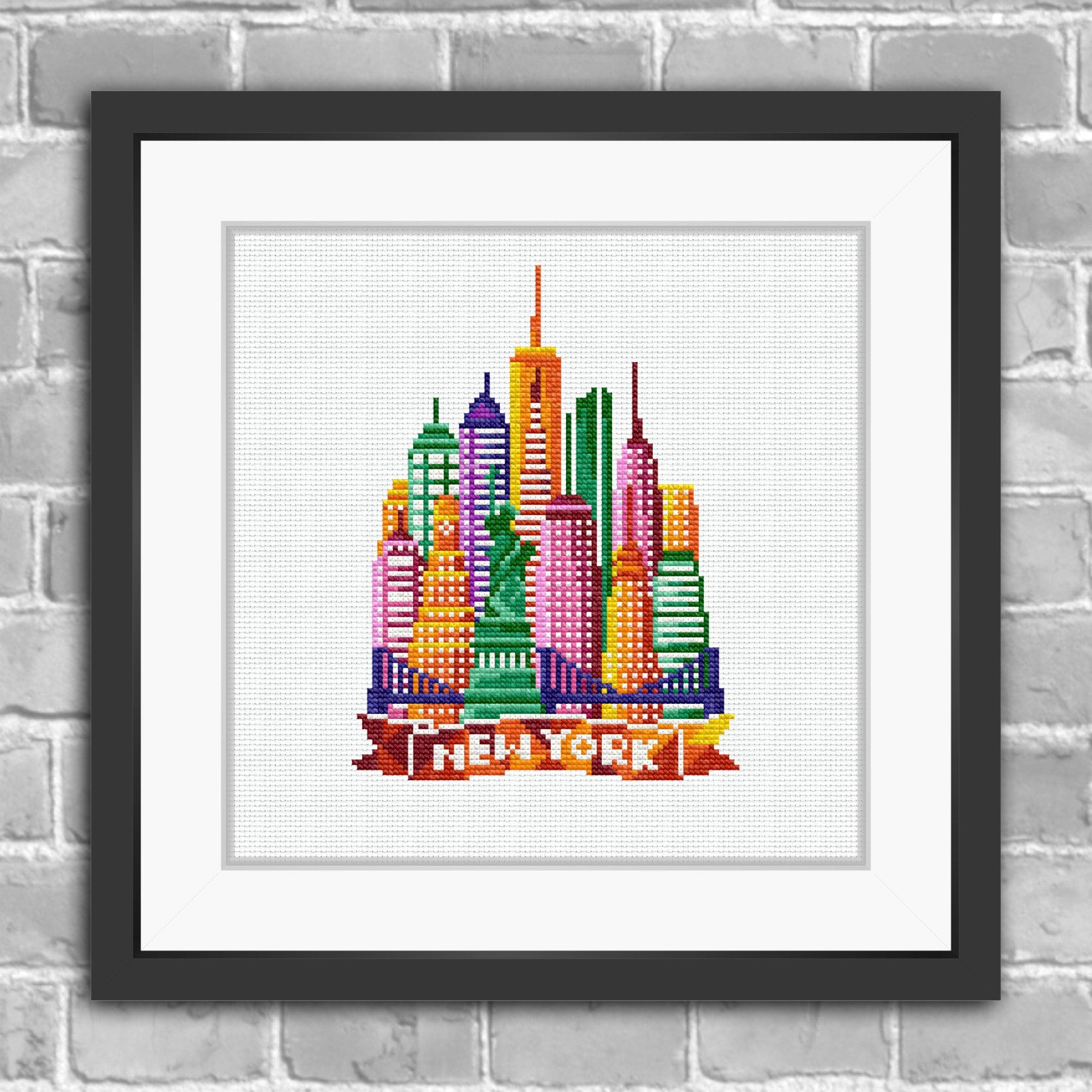 NEW YORK Cross Stitch Kit hand embroidery FREE Shipping Etsy