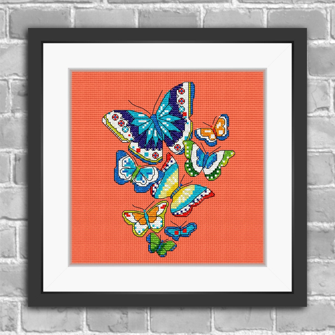 Butterflies Cross Stitch Kit hand embroidery Etsy