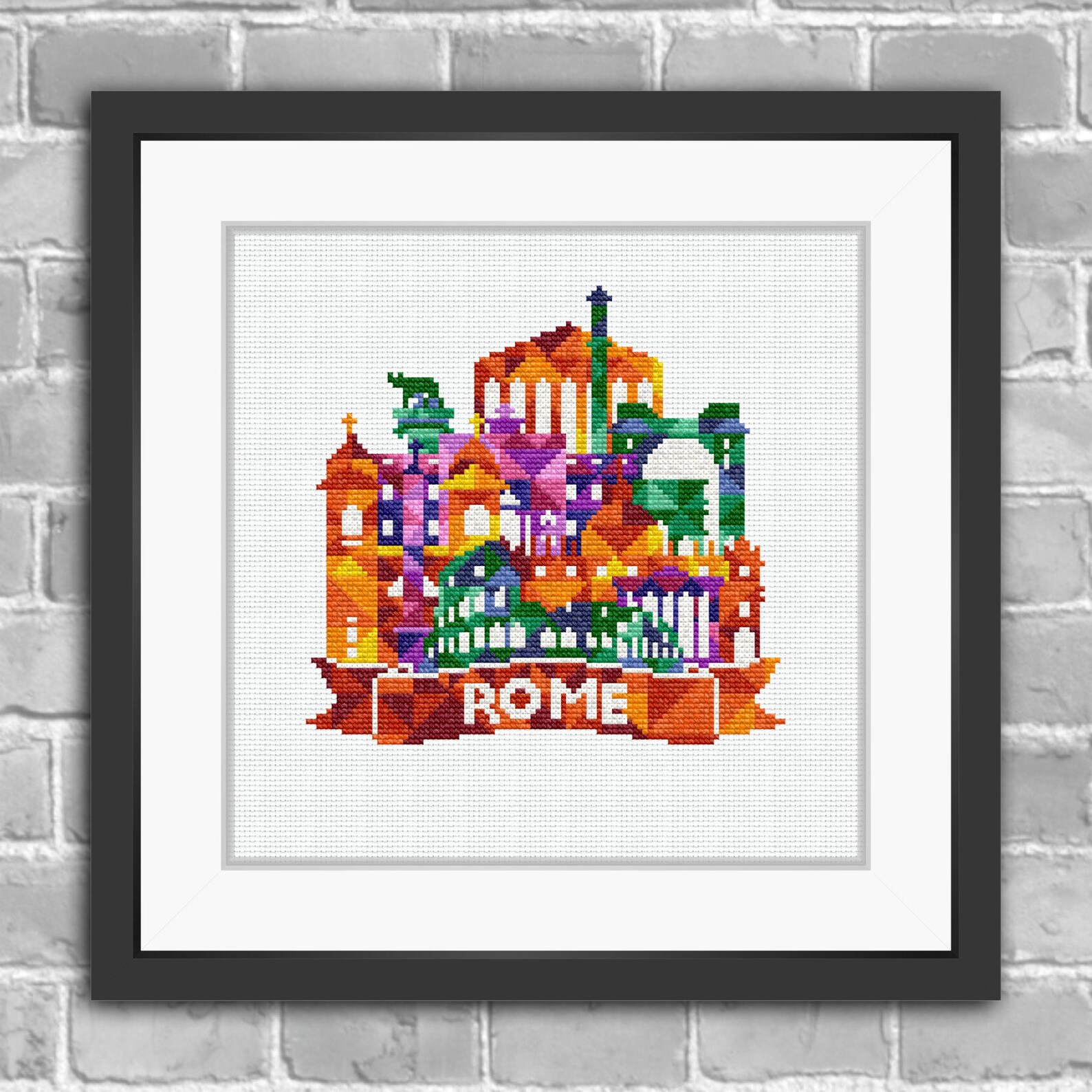 Rome Cross Stitch Kit Hand Embroidery Romelandscape and Etsy
