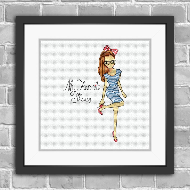 Favorite Shoes Cross Stitch Kit hand embroidery