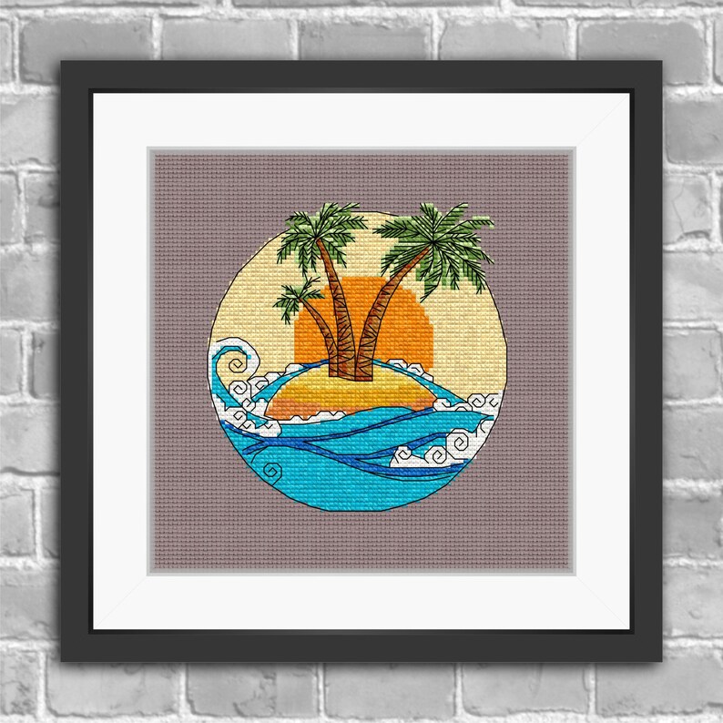 Tropical Island Cross Stitch Kit hand embroidery