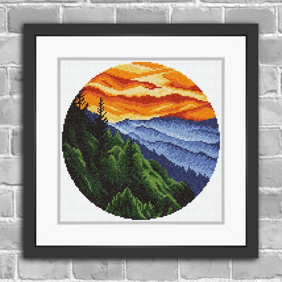 Great Smoky Mountains Cross Stitch Kit hand embroidery Etsy