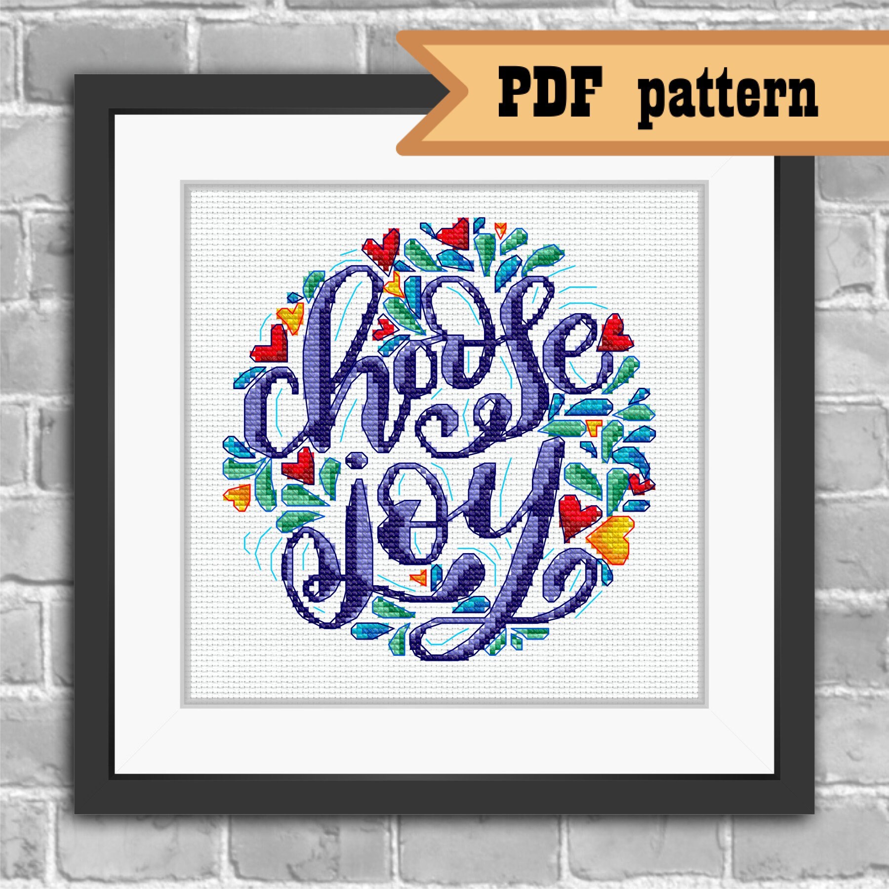 Choose Joy 1 pdf pattern digital download Cross Stitch | Etsy