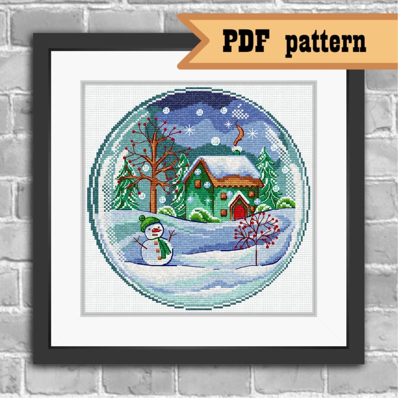 Pdf file hand embroidery Christmas Eve pdf pattern digital download Cross Stitch Pattern Holidays Winter