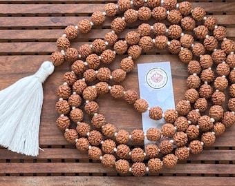 Lab-Certified 5 Mukhi Rudraksha Mala – 108+1 Beads | Authentic Spiritual Rosary for Japa, Meditation & Shiva Healing | Christmas gift