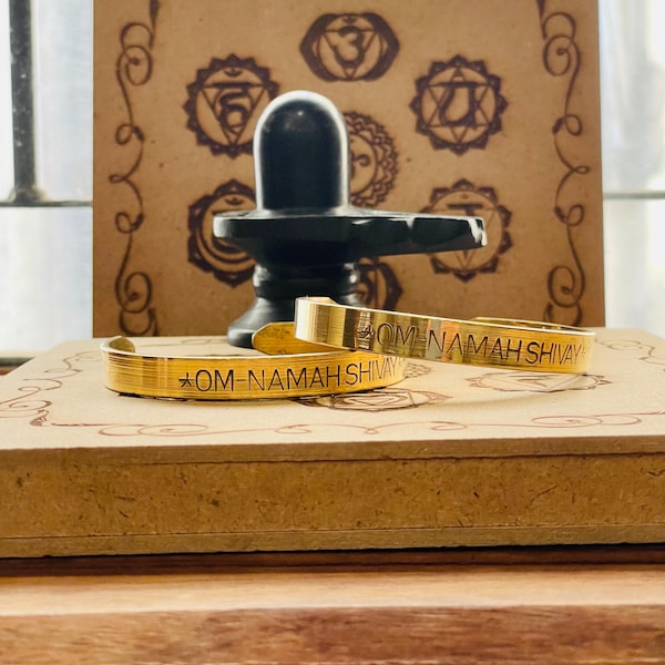 Om Aum Namah Shivaya bracelet Shiva Brass Bracelet - Wrist Band - Kada - Handmade Brass Bracelet