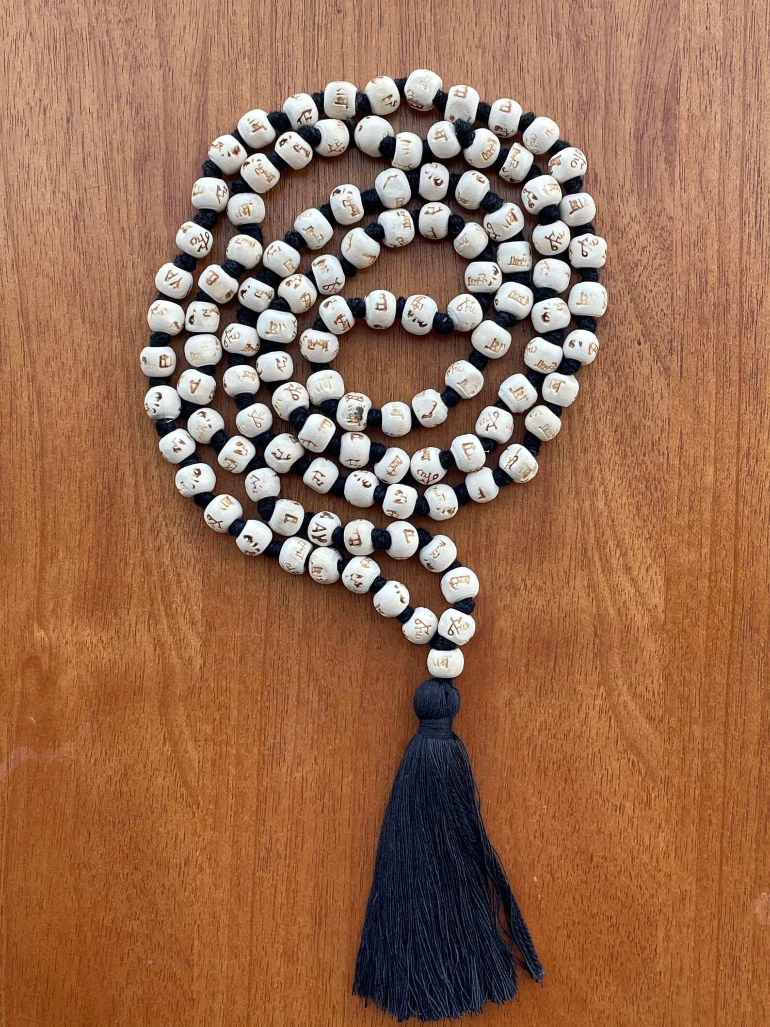 Tulsi Mala 108 Prayer beads mala Knotted Wood Rosary Indian Etsy