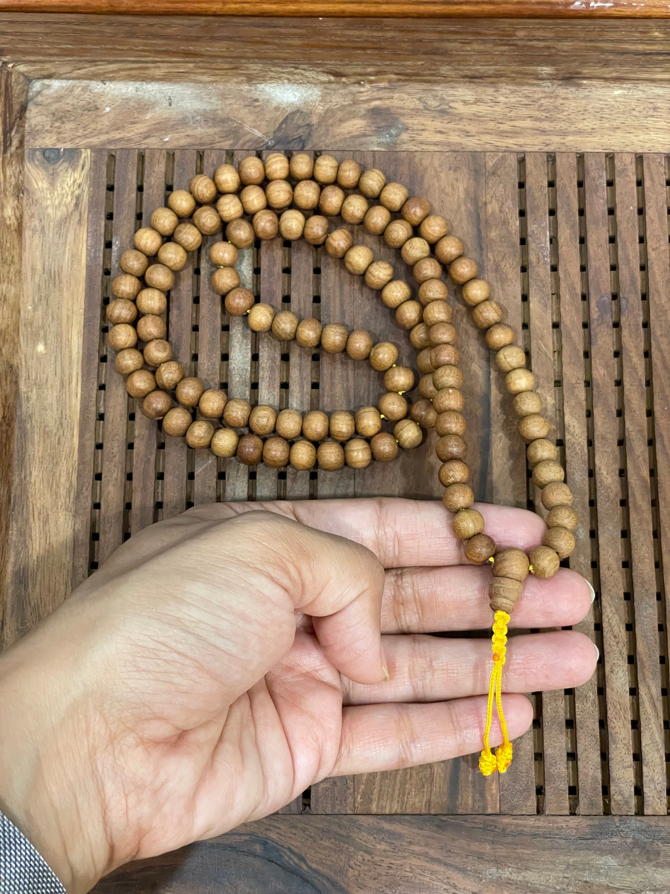 Collana Rosario In Legno Con Croce - 60 Cm + Estensione - Unisex Per Uomo E Donna - Design Naturale