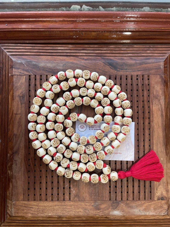 Tulsi Mala 108 Beads • Knotted Tulsi Rosary • Natural Wood Japa Mala for Meditation & Prayer • Vrindavan Tulsi Beads • Hindu Spiritual Mala