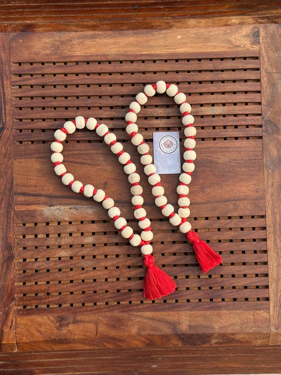 Tulasi Wrist Mala: Wood Meditation Bracelet, Hare Krishna Rosary (Pack of 2)