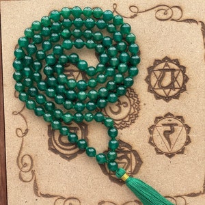 108 Green Jade 8mm Mala beads Necklace, Natural Green Jade Prayer beads Energised Yoga Karma Nirvana Meditation mala 8mm Prayer beads image 4