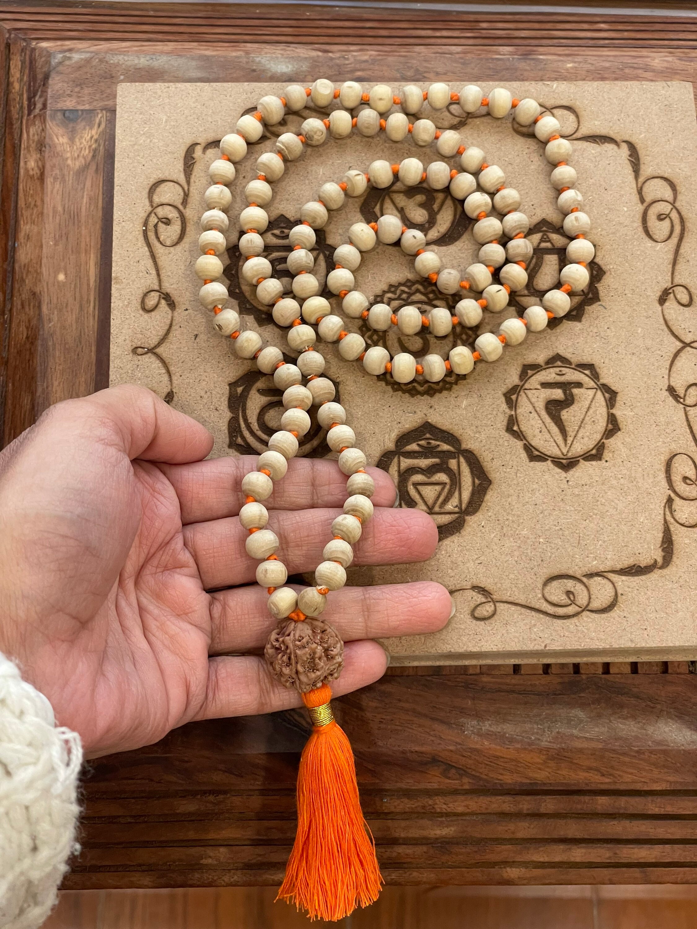 Tulsi Japa Mala 108 Prayer Beads Hindu Yoga Meditation Hare