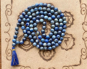 Energised LAPIS LAZULI mala Rosary 8mm beads - Chanting Prayer beads