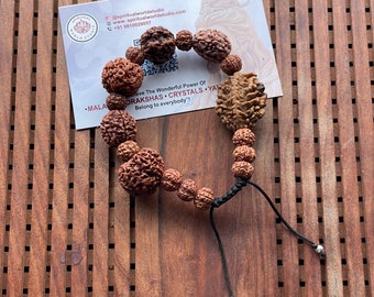 Rudraksha bracelet - 2 3 4 5 6 7 Mukhi (Face) Mala wrist band Bracelet for Men and women, Rudraksha bracelet, Shiva armlet